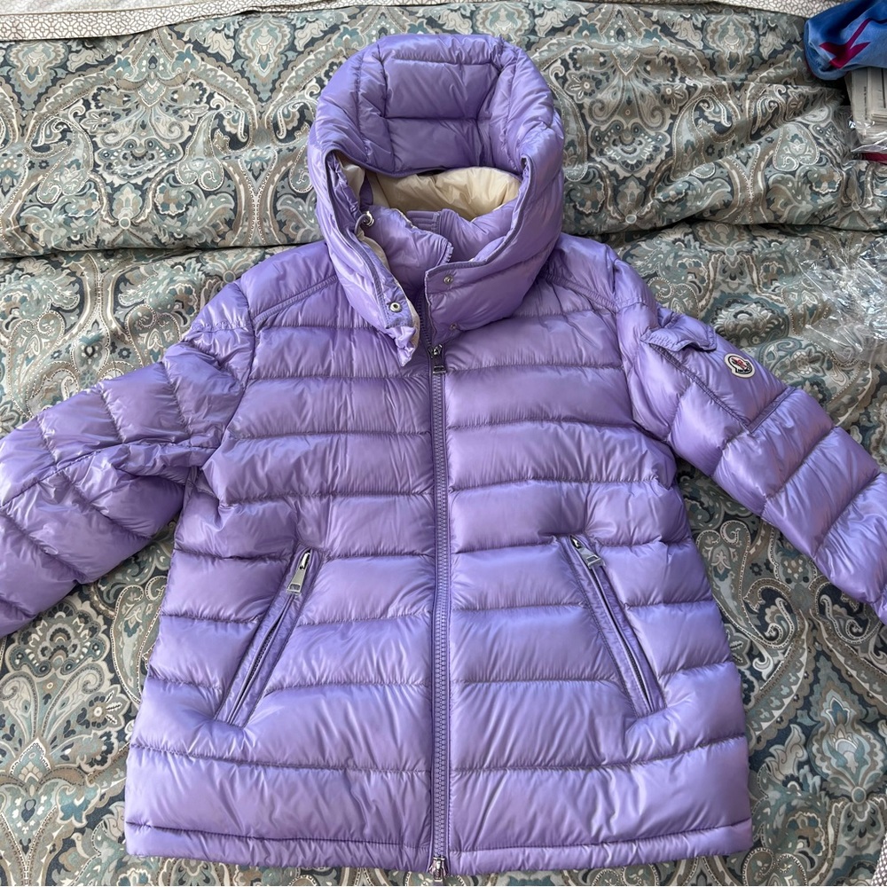 Moncler Dalles Hooded Quilted Jacket Lavender Size 3/L